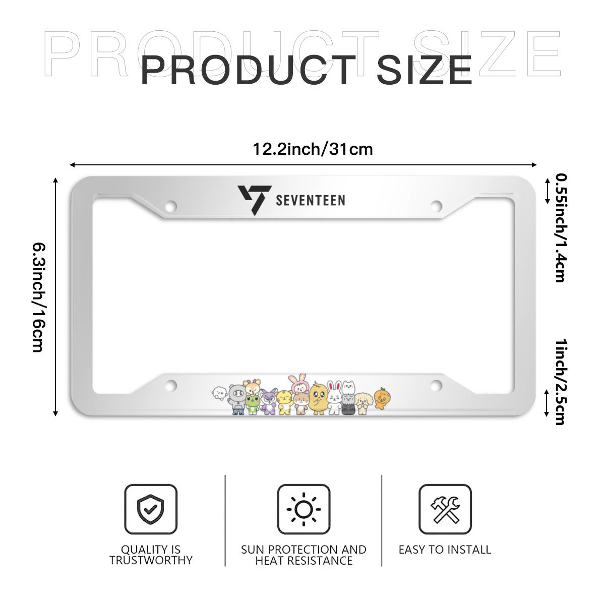 Seventeen Miniteen Silver License Plate From - Car accessory - Kpop gift! - Beyond The Shoppe