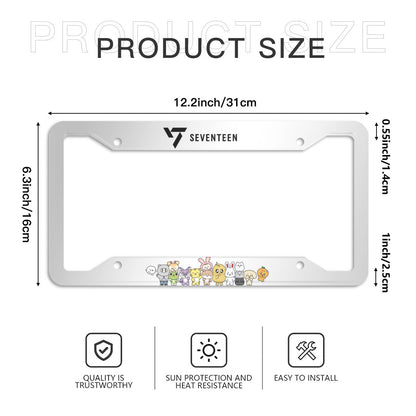 Seventeen Miniteen Silver License Plate From - Car accessory - Kpop gift! - Beyond The Shoppe