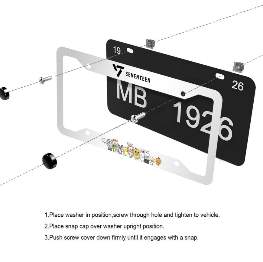 Seventeen Miniteen Silver License Plate From - Car accessory - Kpop gift! - Beyond The Shoppe