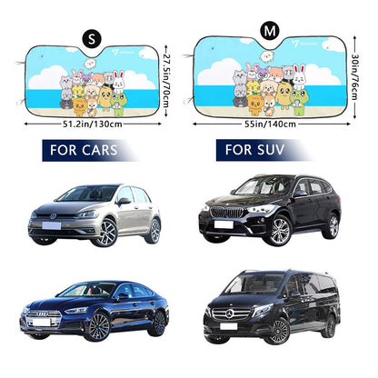 Seventeen Miniteen Sun Shade - Windshield Cover - KPop Themed - Great gift! Car Window Shield - Windshield Protector - Beyond The Shoppe