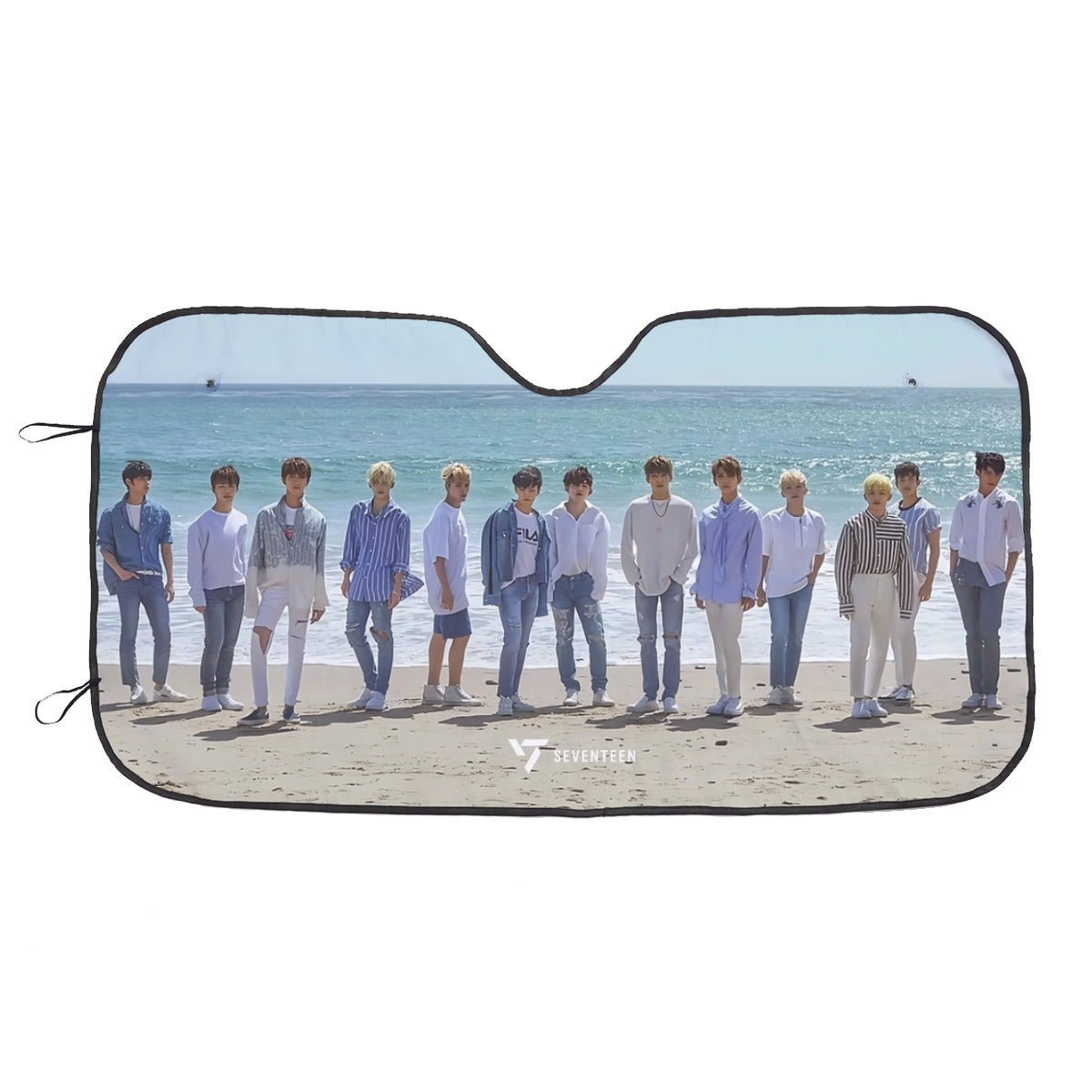 Seventeen on the Beach Sun Shade - Windshield Cover - KPop Themed - Great gift! Car Window Shield - Windshield Protector - Beyond The Shoppe