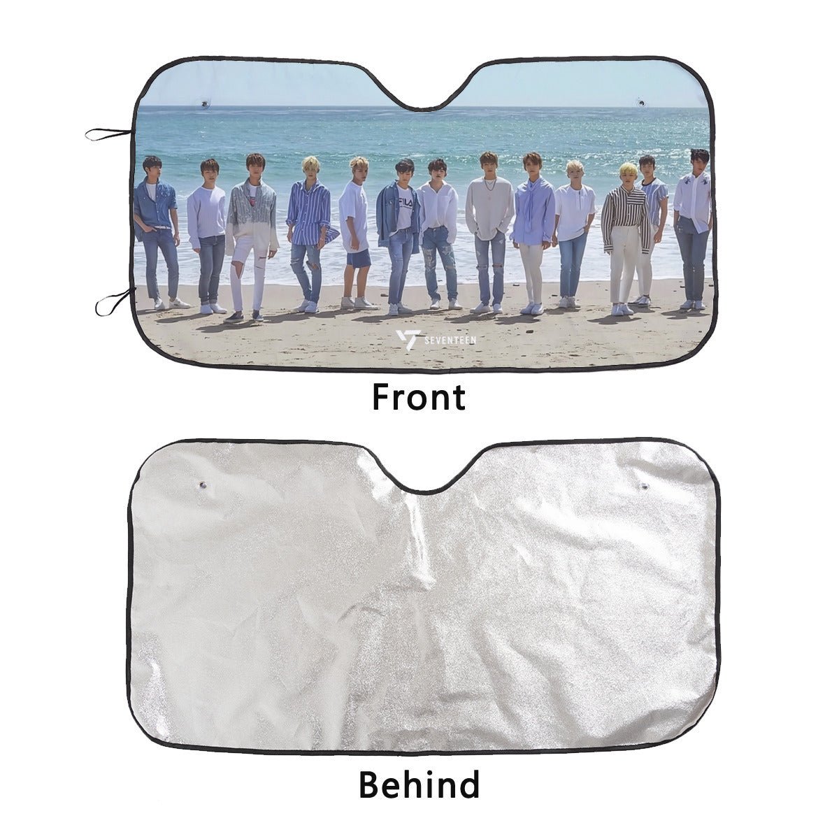 Seventeen on the Beach Sun Shade - Windshield Cover - KPop Themed - Great gift! Car Window Shield - Windshield Protector - Beyond The Shoppe