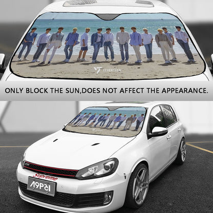 Seventeen on the Beach Sun Shade - Windshield Cover - KPop Themed - Great gift! Car Window Shield - Windshield Protector - Beyond The Shoppe