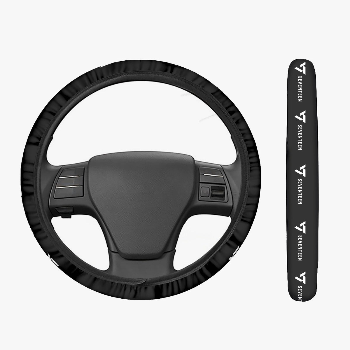 Seventeen Steering Wheel Cover car accessory - black steering cover - great gift - kpop car accessories - Beyond The Shoppe