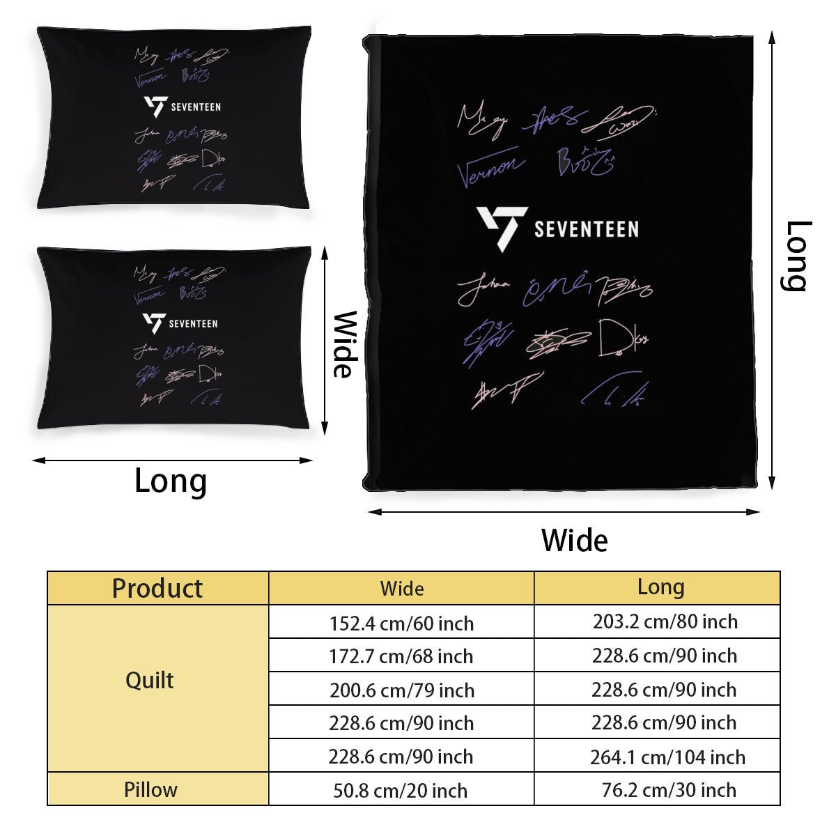 Seventeen Themed Logo & Signatures Bedding - 3 piece set including Duvet with 2 pillowcases! - Beyond The Shoppe
