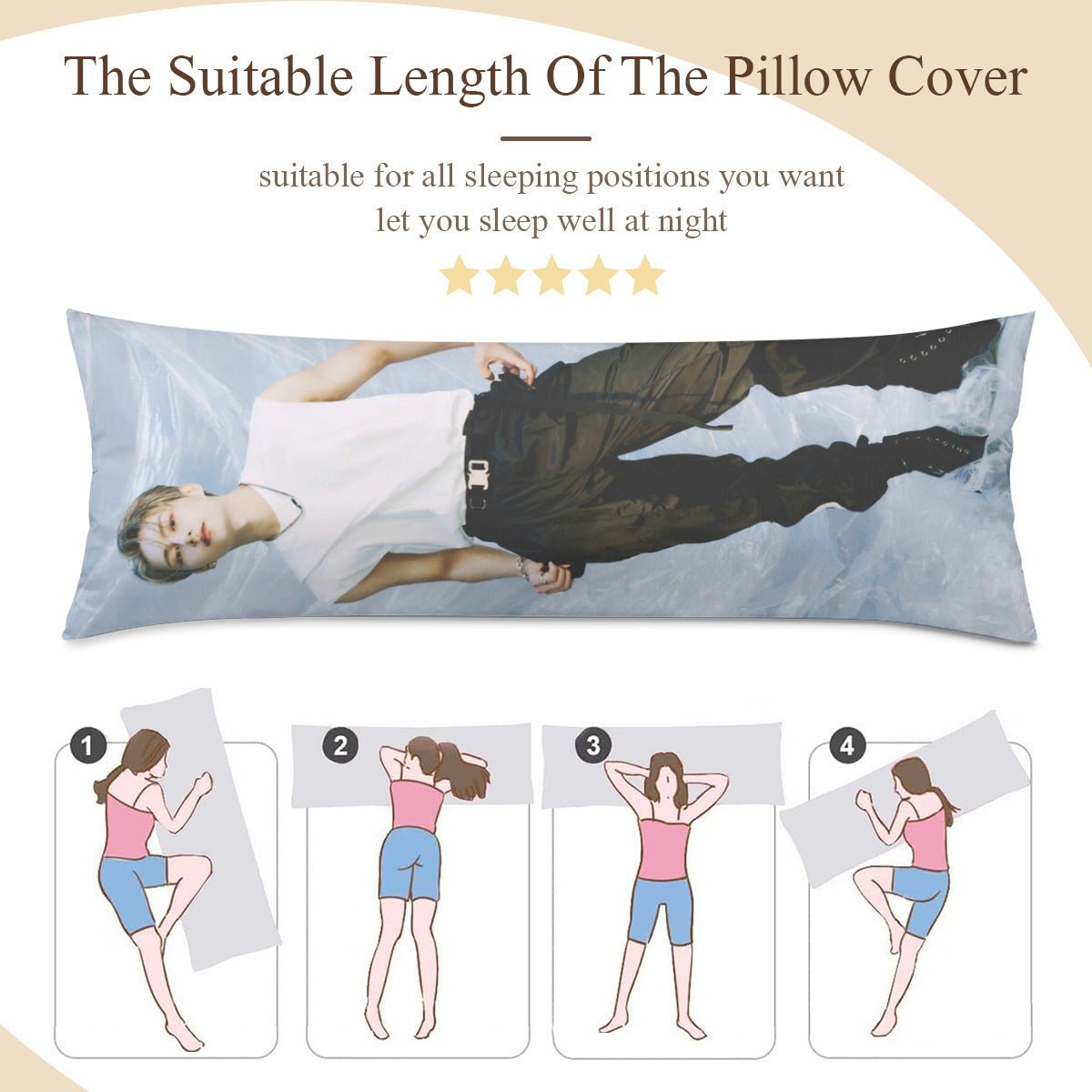 Seventeen Wen Junhui Full Body Pillow Case - Double Sided Full Body Pillowcases - 3 sizes! - Beyond The Shoppe