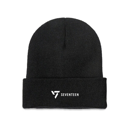 Seventeen White Logo Beanie for Adults – Cozy Polyester Knit Hat - Stylish, Comfortable & Trendy Hat - Beyond The Shoppe