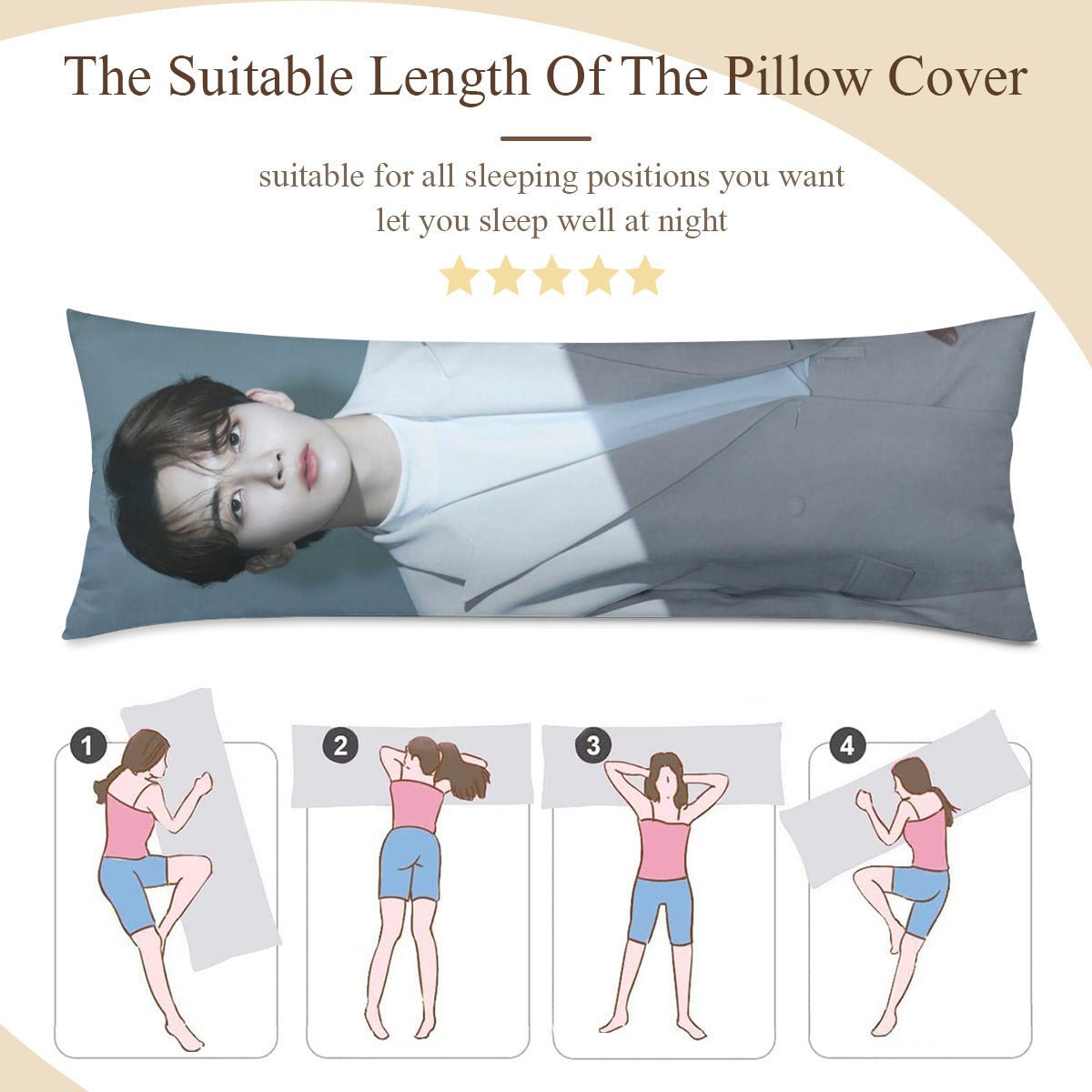 Seventeen Yoon Jeonghan Full Body Pillow Case - Double Sided Full Body Pillowcases - 3 sizes! - Beyond The Shoppe