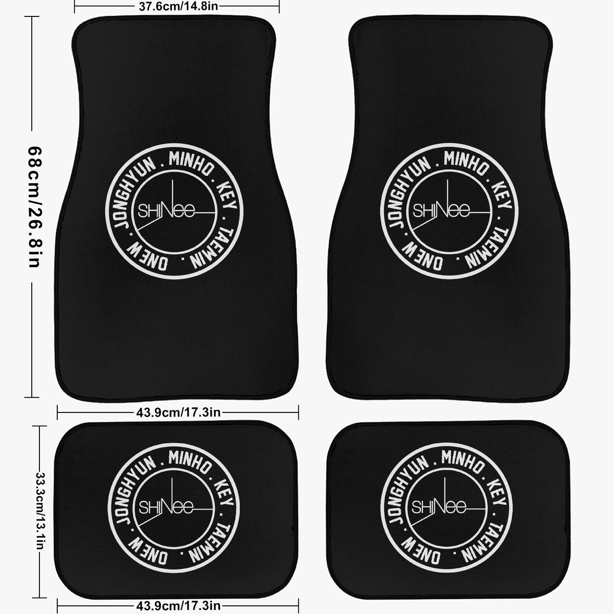 Shinee Car Floor Mats - 4Pcs Car Floor Mats - Car Accessories - Kpop car mats - (Set of 4 - 2 Front & 2 Rear) - Beyond The Shoppe