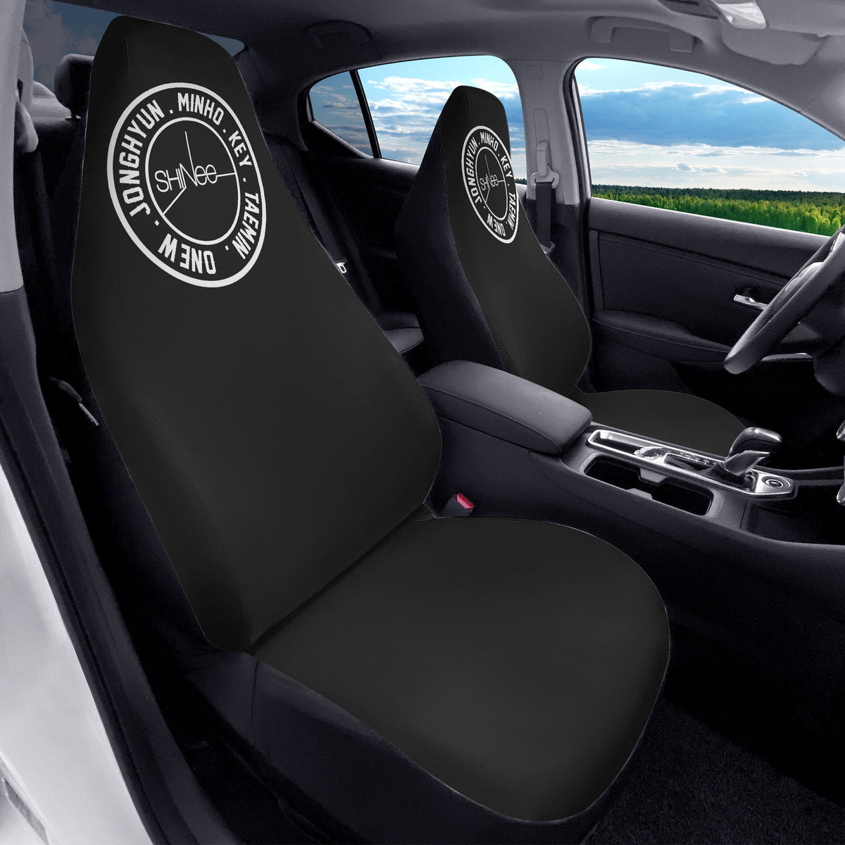 Shinee Microfiber Car Seat Covers - 2Pcs Car Seat Microfiber Covers - Set of 2 - KPop car accessories - Beyond The Shoppe