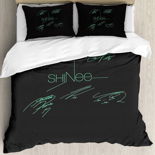 Shinee Themed Logo & Signatures Bedding - 3 piece set including Duvet with 2 pillowcases! - Beyond The Shoppe