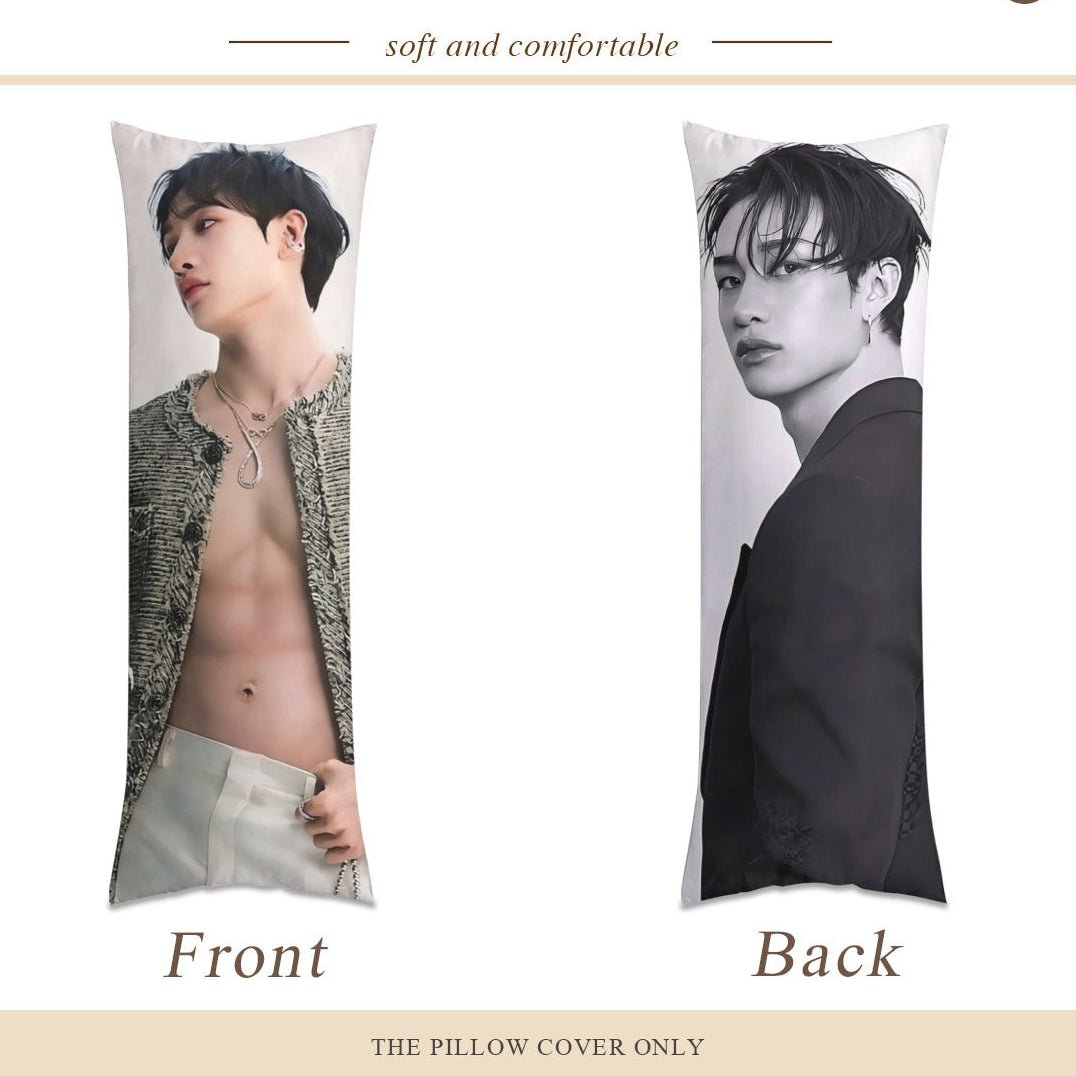 Stray Kids Bang Chan Full Body Pillow Case - Double Sided Full Body Pillowcases - 3 sizes! Long Pillow Cover Double - Sided Design (Multiple Sizes) Bangchan - Beyond The Shoppe