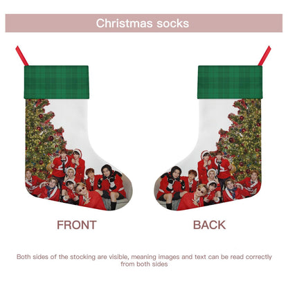 Stray kids by the Tree Classic Holiday 16 - Inch Linen Christmas Stocking – Decor, Soft & Durable - Beyond The Shoppe