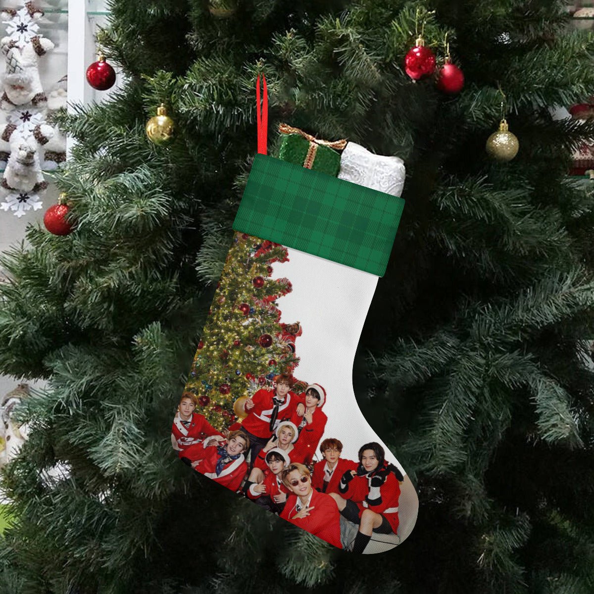 Stray kids by the Tree Classic Holiday 16 - Inch Linen Christmas Stocking – Decor, Soft & Durable - Beyond The Shoppe