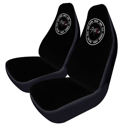 Stray Kids Car SeatMicrofiber Covers - Set of 2 - Black with circle StrayKids logo car seat covers - car accessories - stays car Skzoo - Beyond The Shoppe