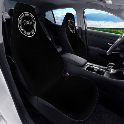 Stray Kids Car SeatMicrofiber Covers - Set of 2 - Black with circle StrayKids logo car seat covers - car accessories - stays car Skzoo - Beyond The Shoppe