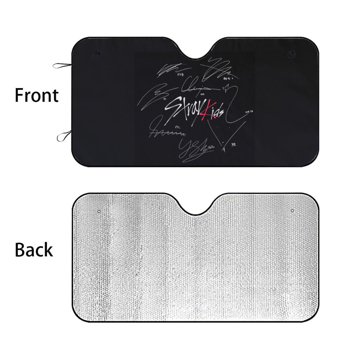 Stray Kids Car sun visor logo with signatures - Windshield cover, sunshade, windshield protector, car window shade, UV blocker, sun blocker - Beyond The Shoppe