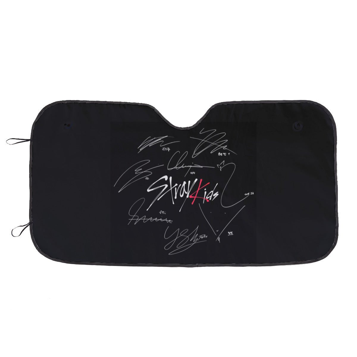 Stray Kids Car sun visor logo with signatures - Windshield cover, sunshade, windshield protector, car window shade, UV blocker, sun blocker - Beyond The Shoppe