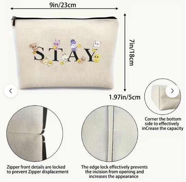 Stray Kids Compact Bag - Cosmetic Organizer - Make Up Bag - Pouch - Beyond The Shoppe