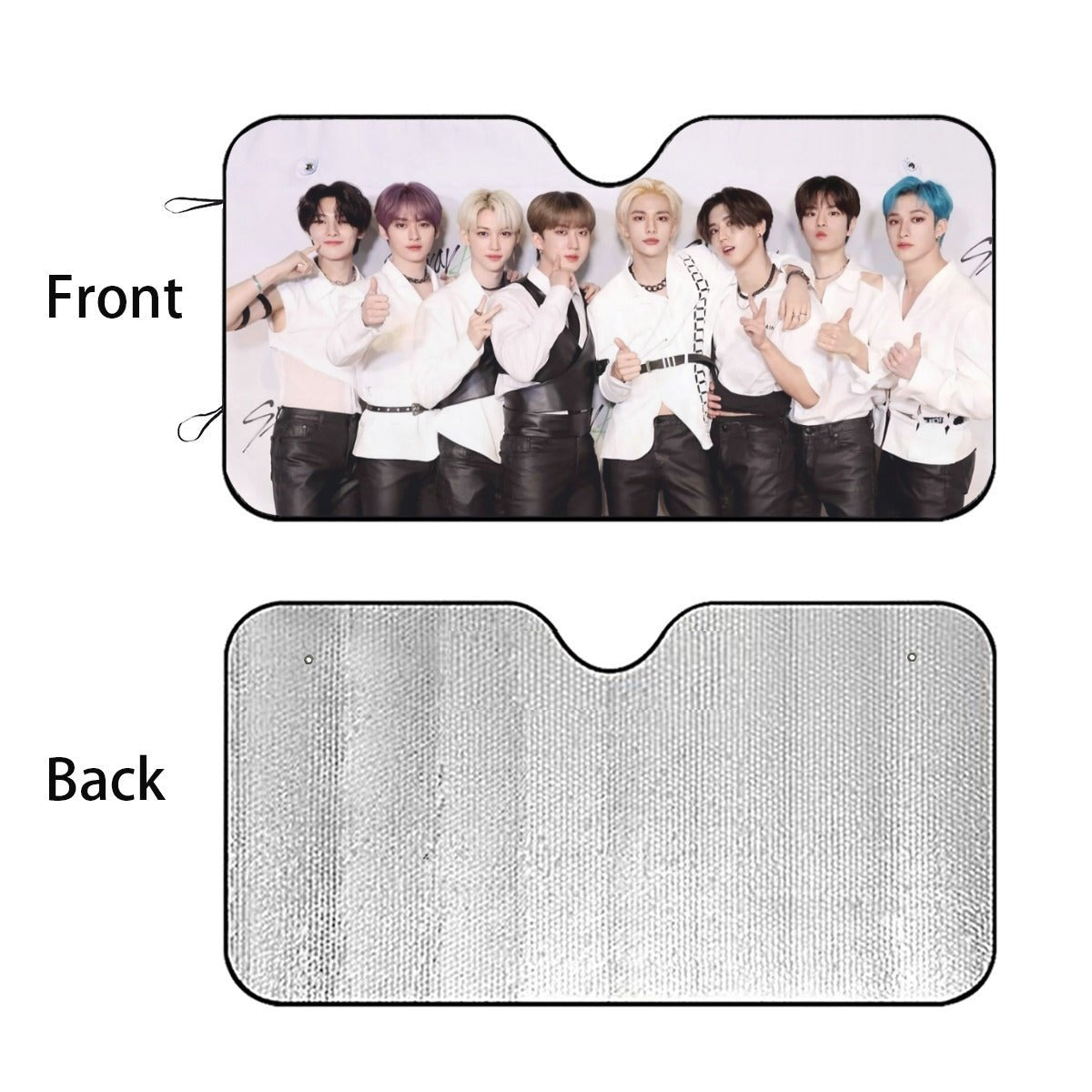 Stray Kids Custom Car Sun Shade - Windshield Cover - Gift for kpop Fan, sun visor - Car sun blocker - Windshield heat shield - Auto sunshade - Beyond The Shoppe