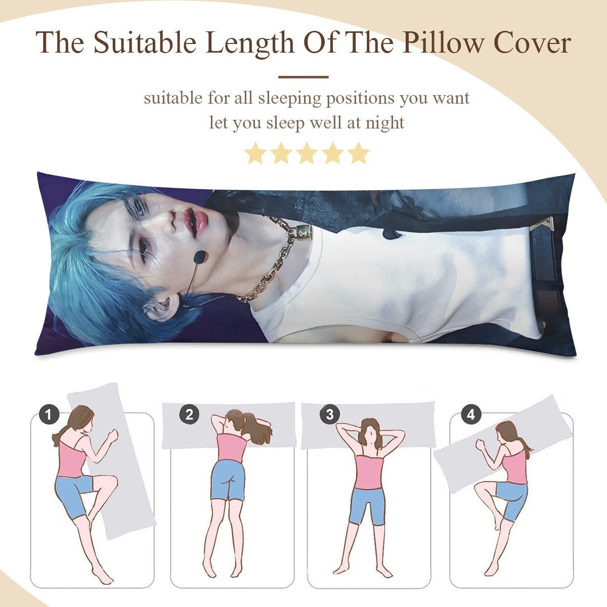 Stray Kids Felix with Blonde & Blue Hair Full body pillow case - The duality! 3 sizes! - Beyond The Shoppe