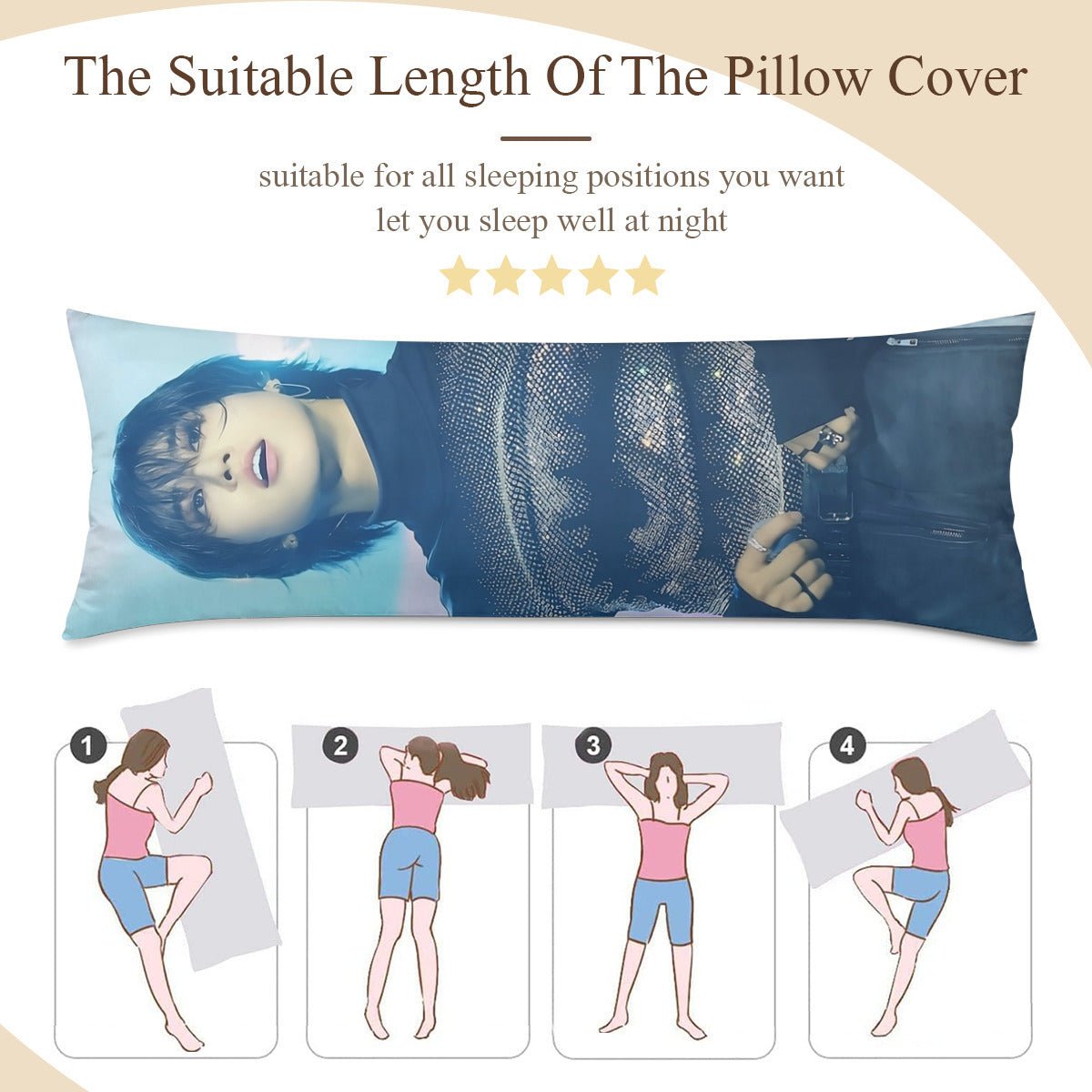 Stray Kids Han Full Body Pillow Case - Double Sided Full Body Pillowcases - 3 sizes! Long Pillow Cover Double - Sided Design (Multiple Sizes) - Beyond The Shoppe