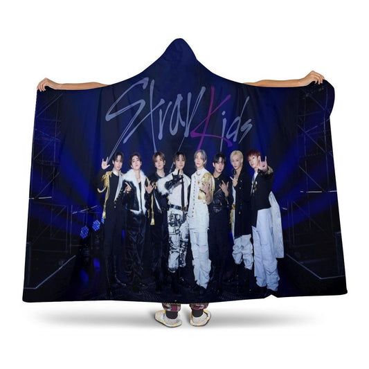 Stray Kids Hooded Blanket – K-Pop Cozy Wearable Fleece Blanket - Beyond The Shoppe