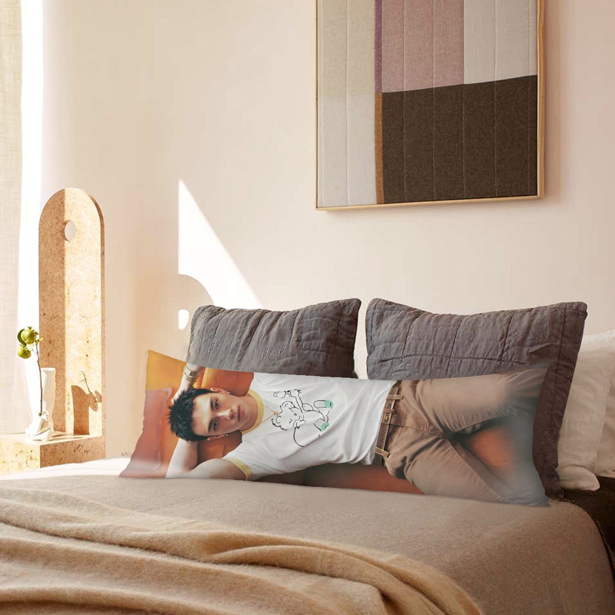 Stray Kids Hyunjin Beautiful Duality Full Body Pillow Case - Double Sided with two different photos full body pillowcases - 3 sizes! Great Kpop gift idea! - Beyond The Shoppe