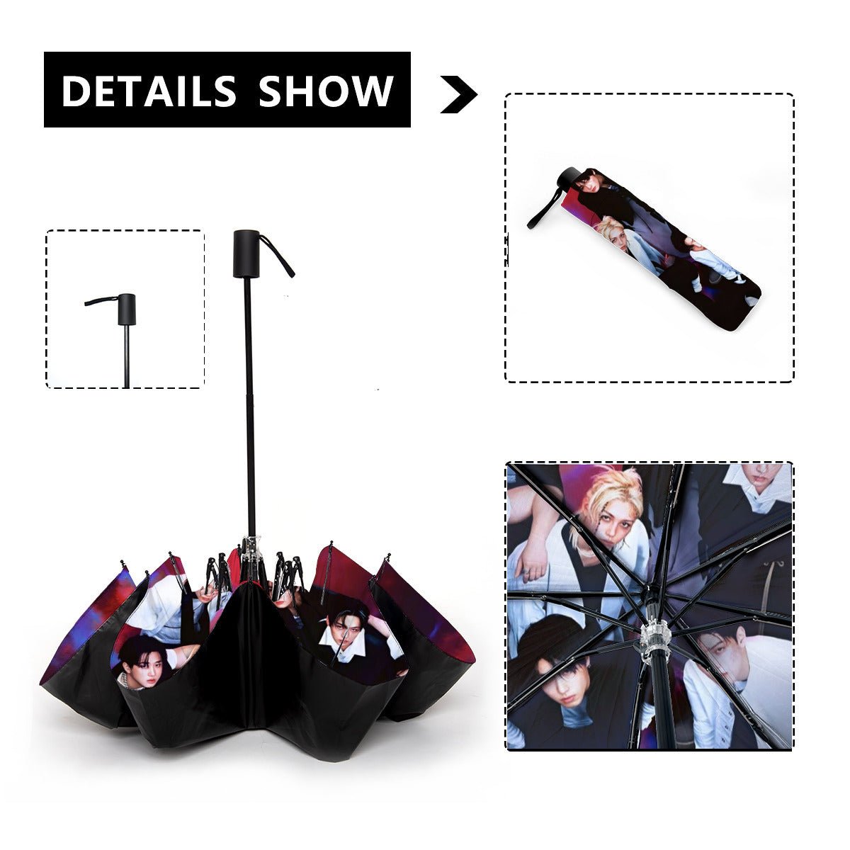 Stray Kids Karma Umbrella - Printed on the Inside - Automatic Opening Umbrella - STAYS - Beyond The Shoppe