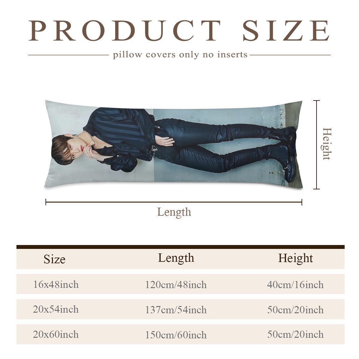 Stray Kids Lee know Full Body Pillow Case - Double Sided Full Body Pillowcases - 3 sizes! - Long Pillow Cover Double - Sided Design (Multiple Sizes) - Beyond The Shoppe