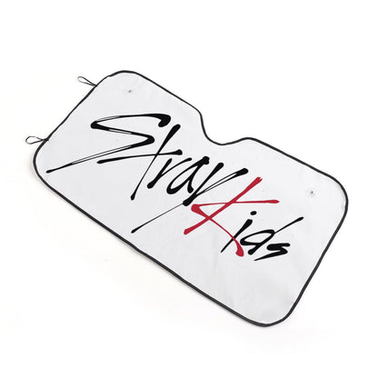 Stray Kids Logo Sun Shade - in White! Windshield Cover - KPop Themed - Great gift! Car Window Shield - Windshield Protector - Beyond The Shoppe