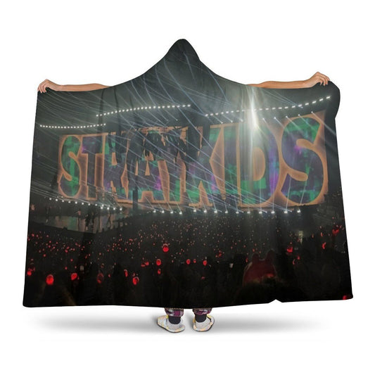 Stray Kids on Stage Hooded Blanket – K-Pop Cozy Wearable Fleece Blanket - Beyond The Shoppe