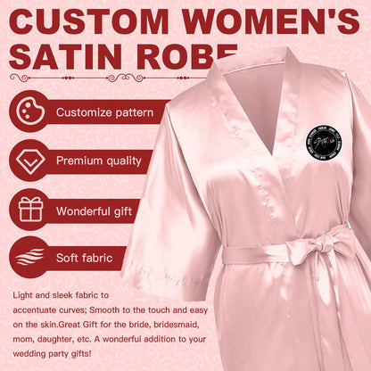 Stray Kids Silk - like Women's Pink Robe with Logo & Names - Straykids Robes - Beyond The Shoppe