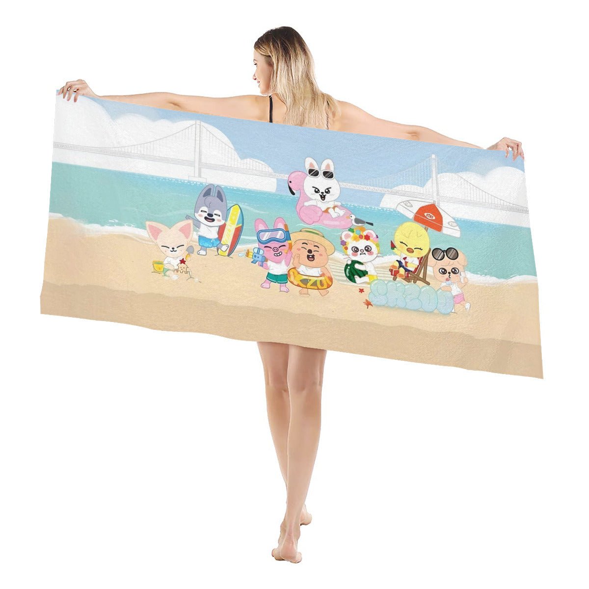 Stray Kids Skzoo Beach towel - Pool Towel - Oversized bath towel - Beyond The Shoppe