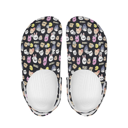 Stray Kids Skzoo Black Pattern Women & Men Sizes - Unisex Crocs - Clogs - Slip On Shoes - Beyond The Shoppe