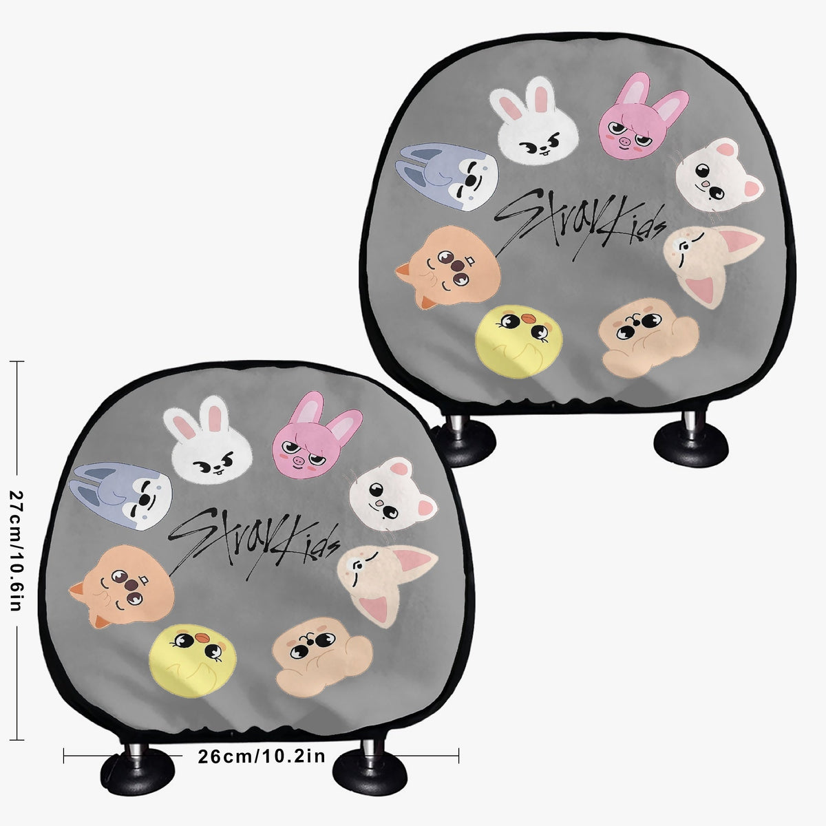 Stray Kids Skzoo Car headrest covers - Choice of all or your fav! Straykids car accessories - 2 pieces - Beyond The Shoppe