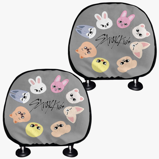Stray Kids Skzoo Car headrest covers - Choice of all or your fav! Straykids car accessories - 2 pieces - Beyond The Shoppe
