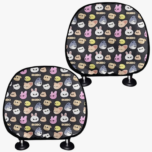 Stray Kids Skzoo Car headrest covers - Great for Front or Back headrests - Straykids car accessories - 2 pieces - Beyond The Shoppe