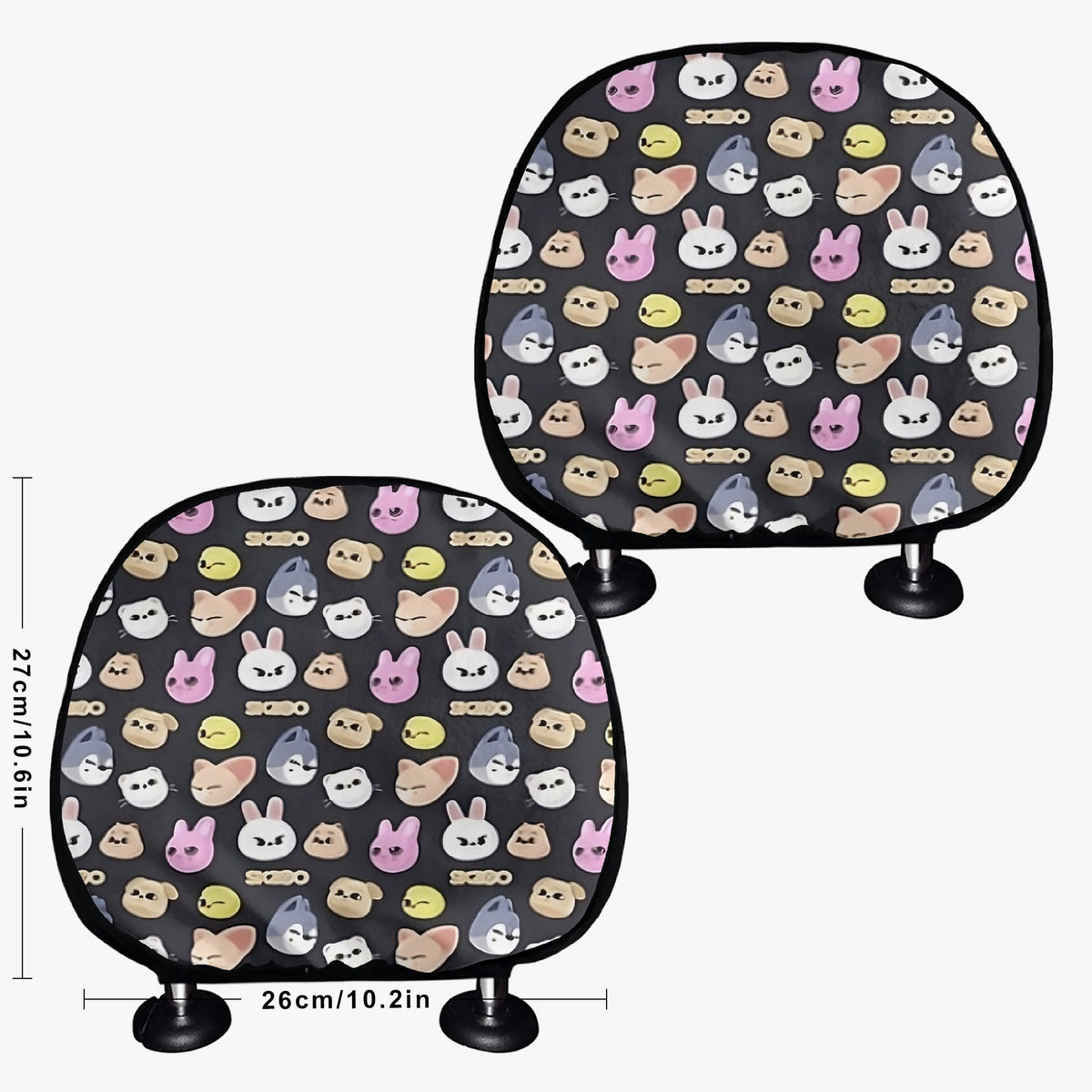 Stray Kids Skzoo Car headrest covers - Great for Front or Back headrests - Straykids car accessories - 2 pieces - Beyond The Shoppe