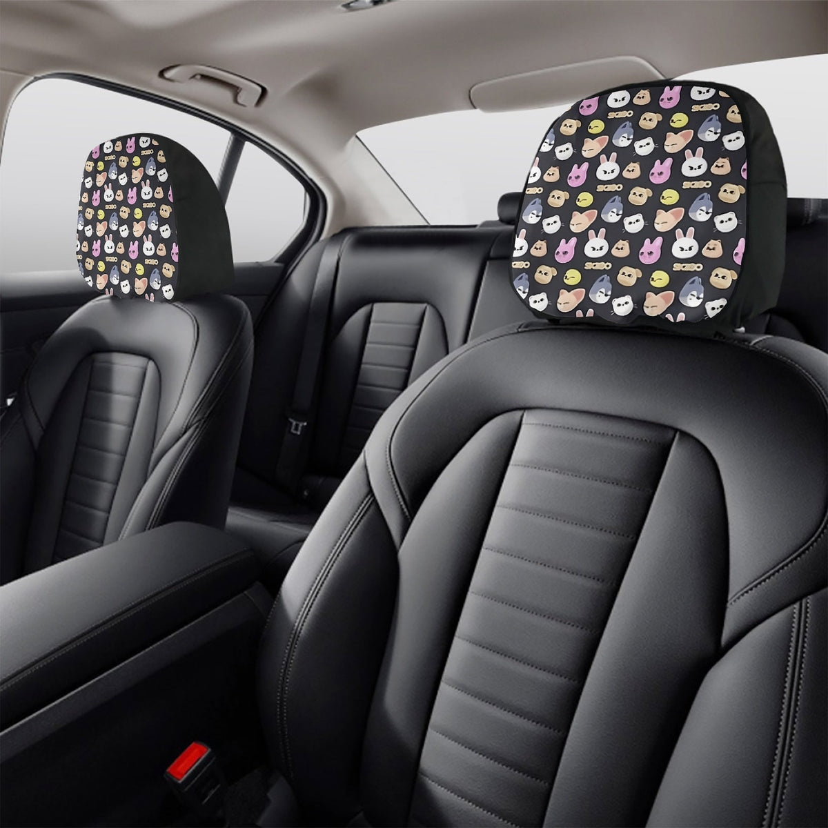 Stray Kids Skzoo Car headrest covers - Great for Front or Back headrests - Straykids car accessories - 2 pieces - Beyond The Shoppe