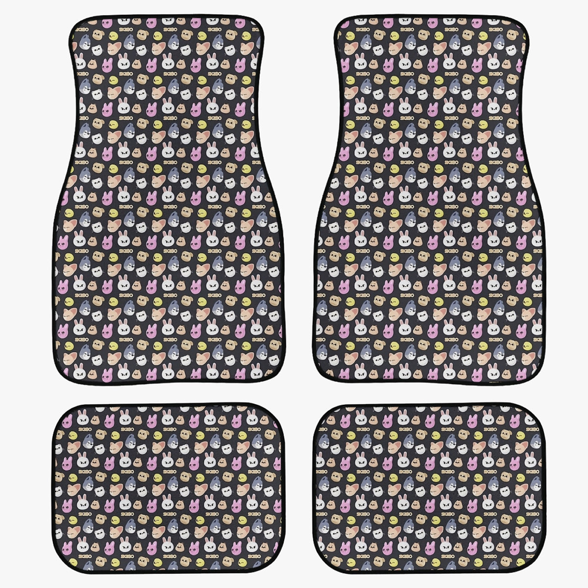 Stray Kids Skzoo Car Mats - 2 Options: Set of 2 Front or 4 (2 Front & 2 Rear) - Skzoo Car Accessories - Skzoo car mats - car floor mats - Beyond The Shoppe