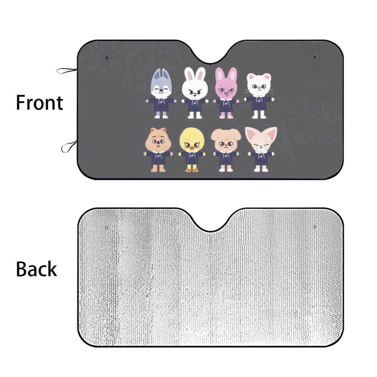 Stray Kids SKZOO Car Sun Shade - Windshield Cover - Car accessory , Gift for kpop Fan Car sun visor - sun blocker - Windshield heat shield - Beyond The Shoppe