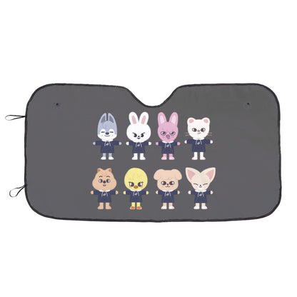Stray Kids SKZOO Car Sun Shade - Windshield Cover - Car accessory , Gift for kpop Fan Car sun visor - sun blocker - Windshield heat shield - Beyond The Shoppe