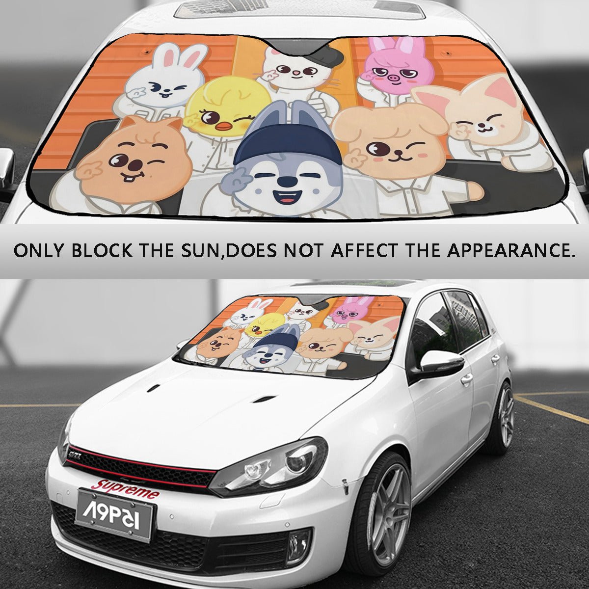 Stray Kids SKZOO Car Sun Shade - Windshield Sun Shade - Car sun visor - Car sun blocker - Windshield heat shield - Auto sunshade - Beyond The Shoppe