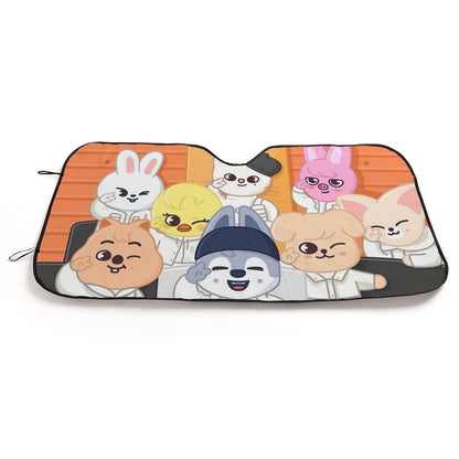 Stray Kids SKZOO Car Sun Shade - Windshield Sun Shade - Car sun visor - Car sun blocker - Windshield heat shield - Auto sunshade - Beyond The Shoppe