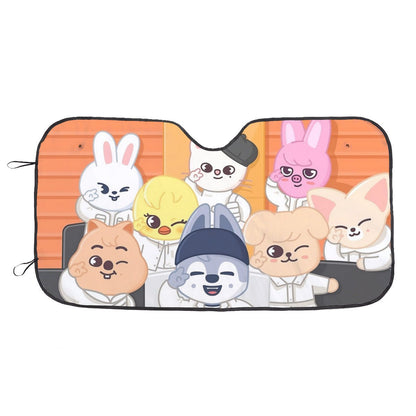 Stray Kids SKZOO Car Sun Shade - Windshield Sun Shade - Car sun visor - Car sun blocker - Windshield heat shield - Auto sunshade - Beyond The Shoppe