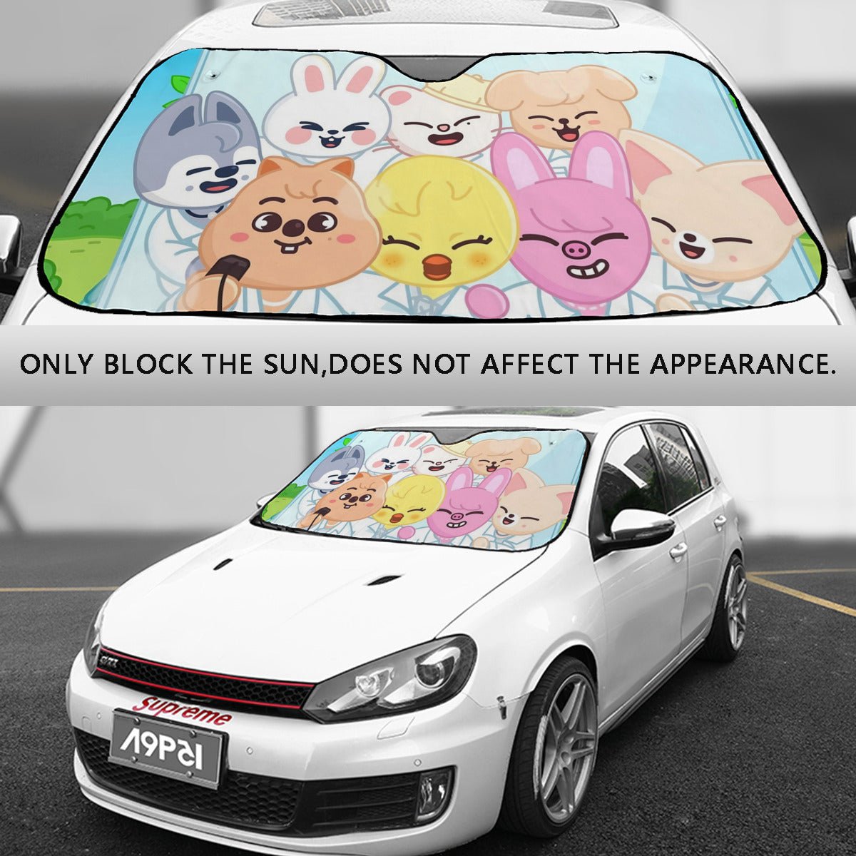 Stray Kids Skzoo Car Windshield Sun Shade - Car sun visor - Straykids Car sun blocker - Windshield heat shield - Auto sunshade - Beyond The Shoppe