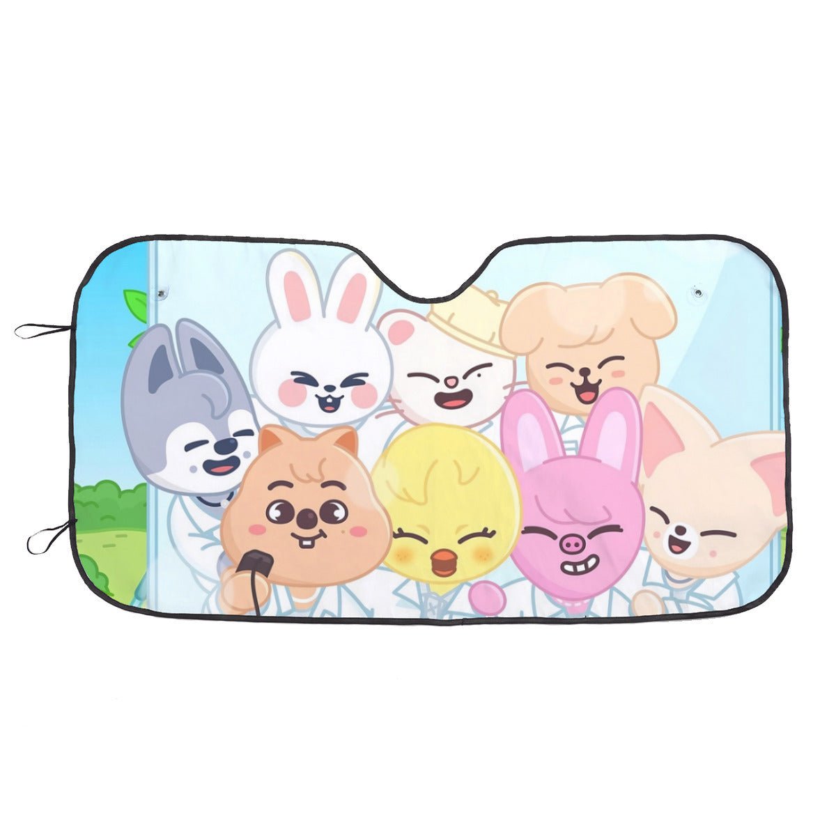Stray Kids Skzoo Car Windshield Sun Shade - Car sun visor - Straykids Car sun blocker - Windshield heat shield - Auto sunshade - Beyond The Shoppe