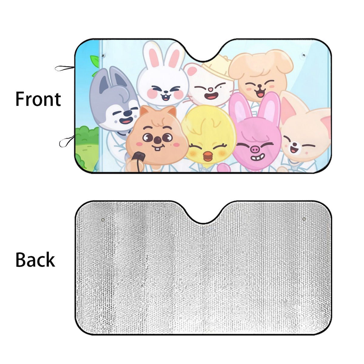 Stray Kids Skzoo Car Windshield Sun Shade - Car sun visor - Straykids Car sun blocker - Windshield heat shield - Auto sunshade - Beyond The Shoppe
