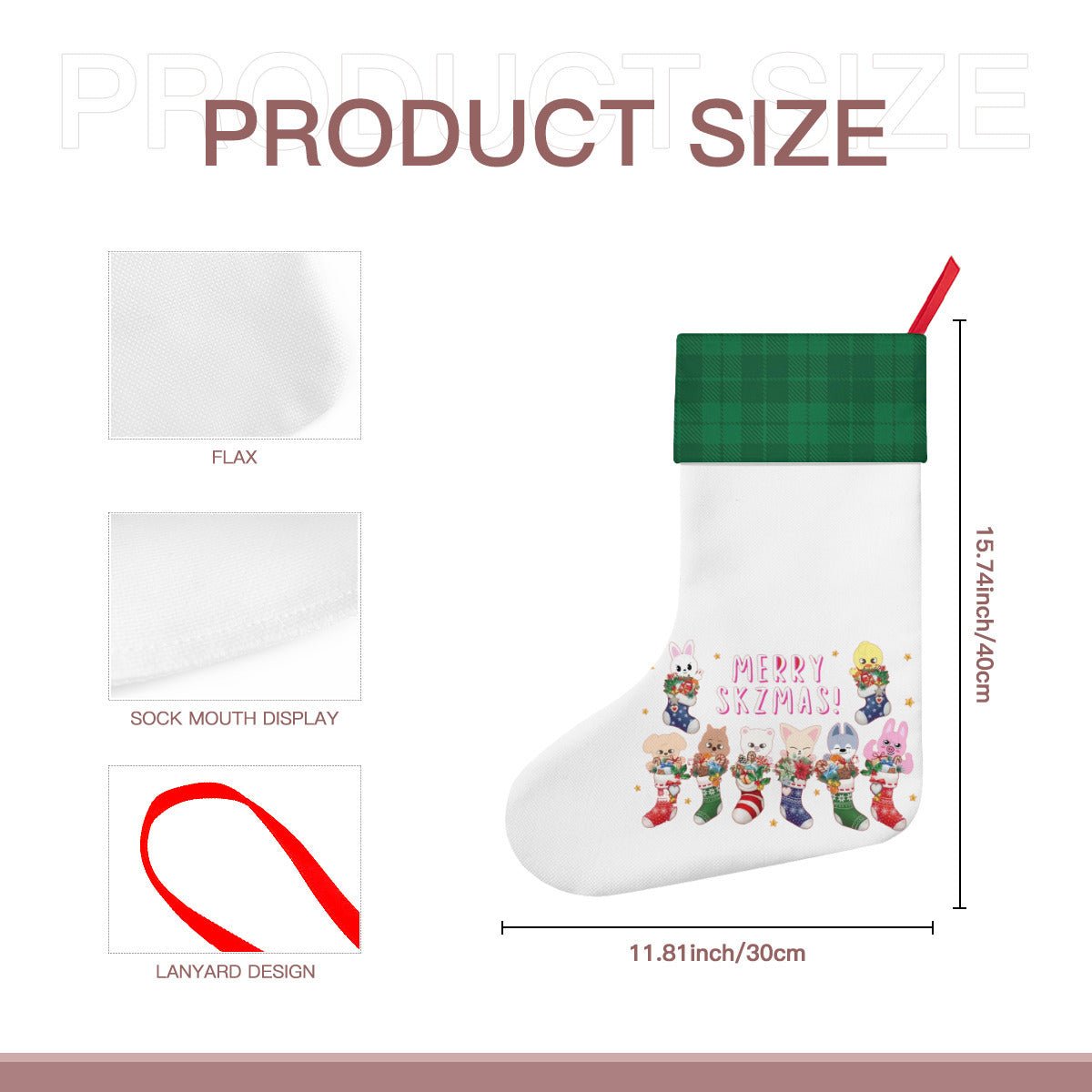Stray Kids Skzoo - Classic Holiday 16 - Inch Linen Christmas Stocking – Decor, Soft & Durable - Beyond The Shoppe